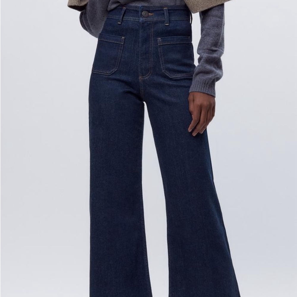 Zara High Waisted Sailor Straight Jean